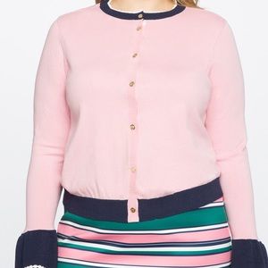 ELOQUII Draper James pink/navy cardigan Sz 18/20